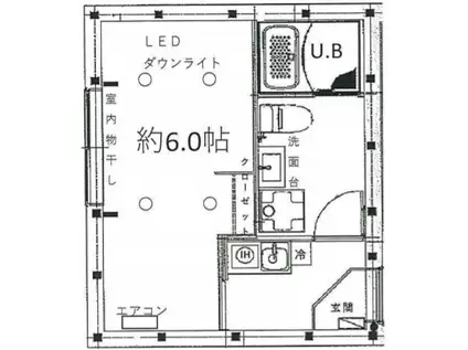 コットンウィル・エム(1K/3階)の間取り写真