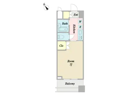 ドゥーエ戸越銀座(1K/6階)の間取り写真