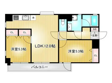 新栄GRANDM(2LDK/3階)の間取り写真