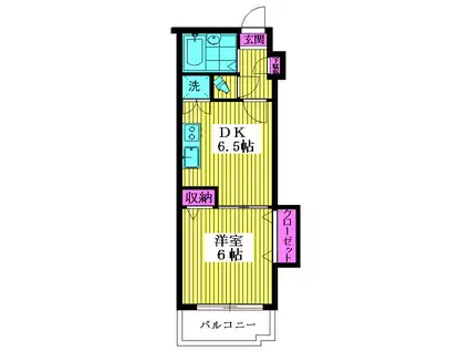 ライオンズマンション西新宿(1DK/4階)の間取り写真