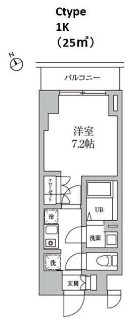 レジディア日本橋馬喰町Ⅱ(1K/11階)の間取り写真