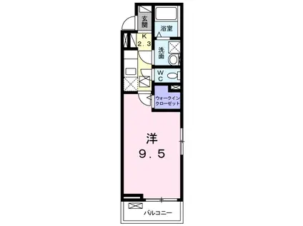 メゾン・パルフェIII(1K/1階)の間取り写真