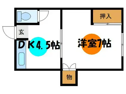 第一甲運荘(1K/2階)の間取り写真