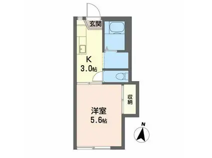 シェモワ(1K/1階)の間取り写真