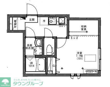 KEIAI RESIDENCE 西八王子IV(1K/1階)の間取り写真