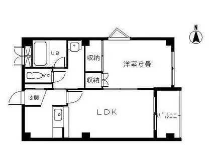 メゾン南手城(1LDK/2階)の間取り写真