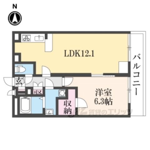 レオパレスエクセル耳成(1LDK/3階)の間取り写真