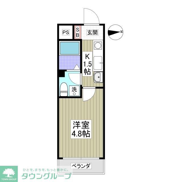 エクサンプロヴァンス(1K/1階)の間取り写真