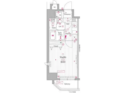 ガーラ・ヴィスタ水道橋(1K/4階)の間取り写真