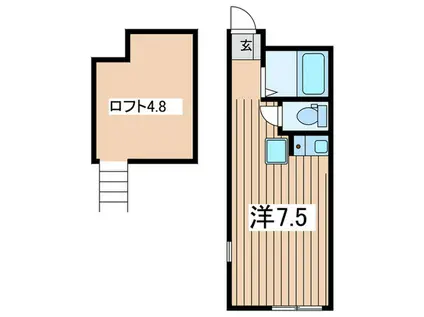 ユナイト弘明寺モディリアーニ(ワンルーム/1階)の間取り写真