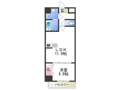MANDARIN COURT 深井駅前(1LDK/4階)の間取り写真