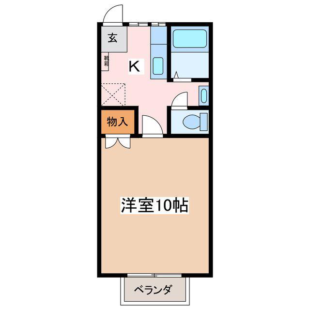 エスポワールエドーI(1K/2階)の間取り写真