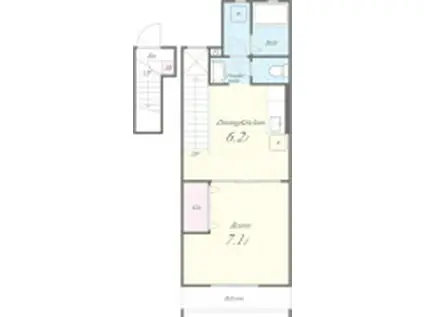 ナウトローネ(1DK/2階)の間取り写真