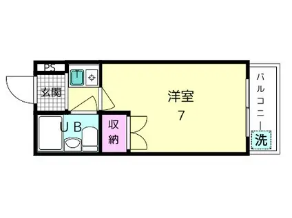 ハイツ朱峰第二(1K/2階)の間取り写真