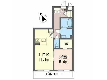 メゾンマスト高坂(1LDK/2階)の間取り写真