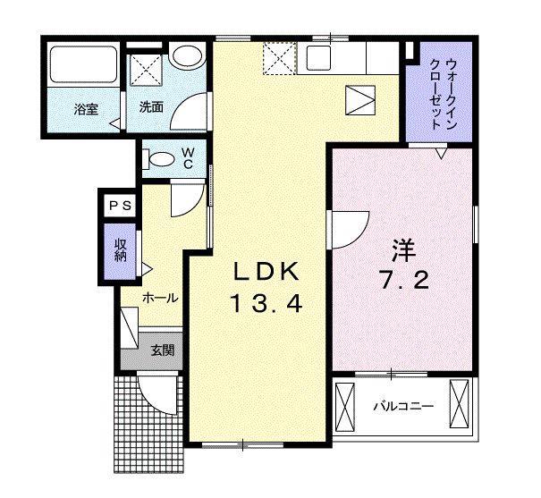 キャトル セゾンB(1LDK/1階)の間取り写真