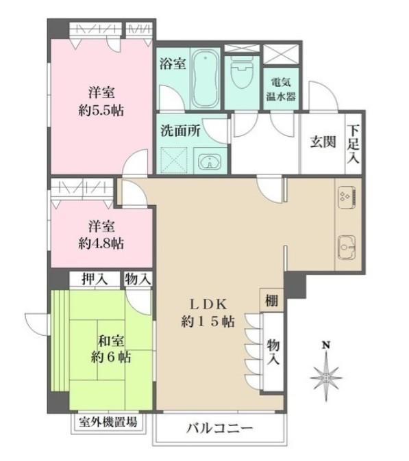 イトーピア信濃町マンション(3LDK/3階)の間取り写真