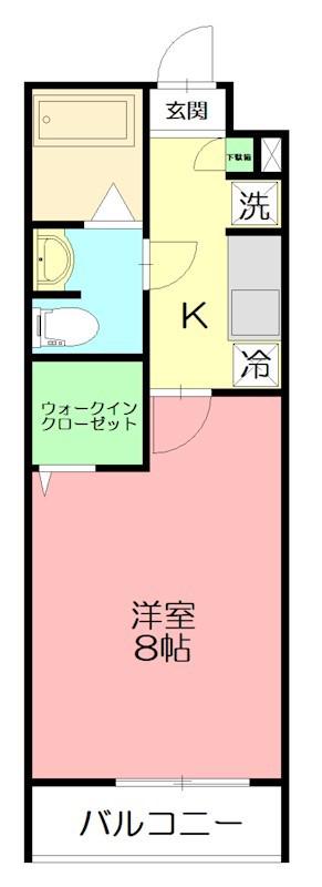 ファイブスター東海B棟(1K/2階)の間取り写真