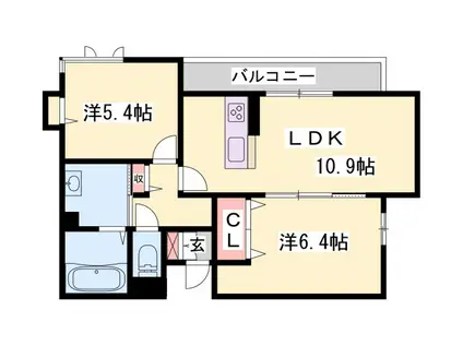 シャーメゾンダヴ(2LDK/3階)の間取り写真
