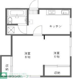 クロノス下新倉(2K/2階)の間取り写真