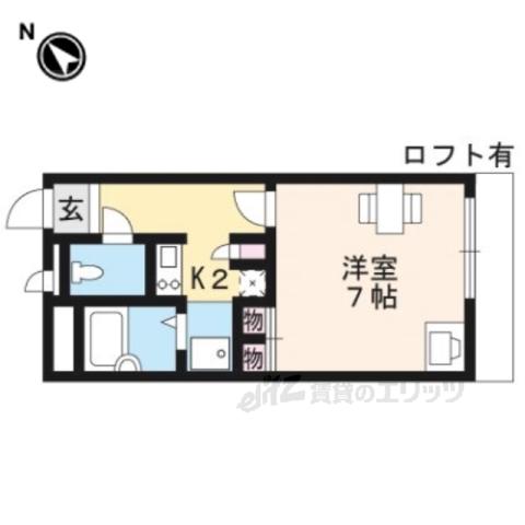 レオパレスオン ザ ヒル(1K/2階)の間取り写真