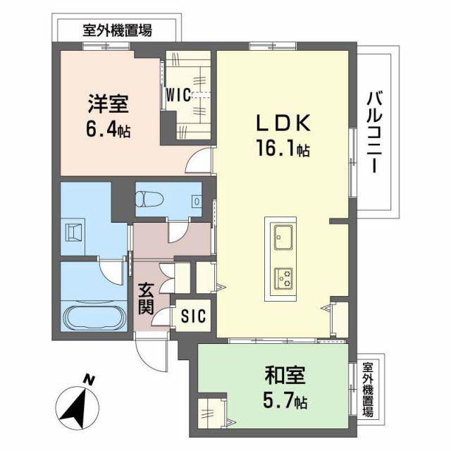 BALLOONFLOWER ノース(2LDK/3階)の間取り写真