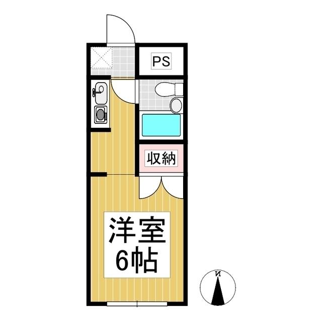 山崎マンション(ワンルーム/1階)の間取り写真