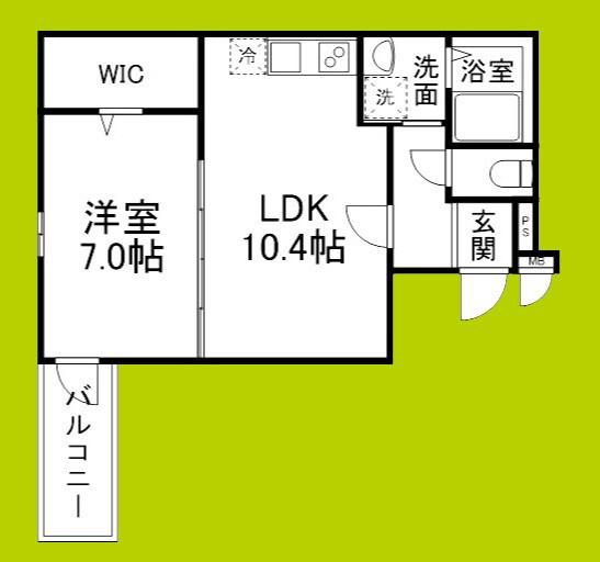 STスクエア徳庵(1LDK/1階)の間取り写真