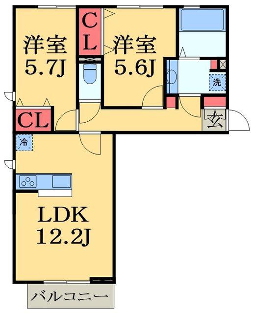D-ROOMちはら台C棟(2LDK/3階)の間取り写真