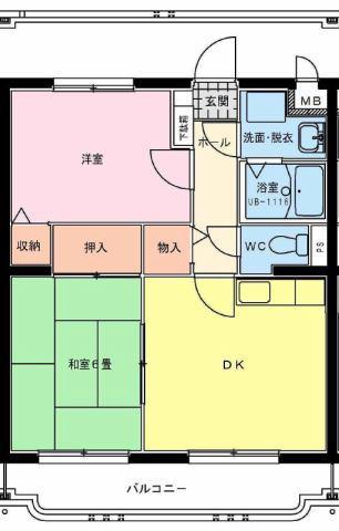 サンライズ大島(2DK/3階)の間取り写真