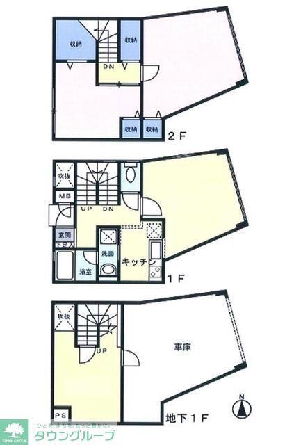 若林プレムヒルズ(3LDK/B1階)の間取り写真