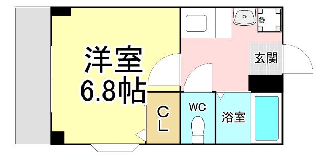 CRESCENT SENBO(1K/2階)の間取り写真