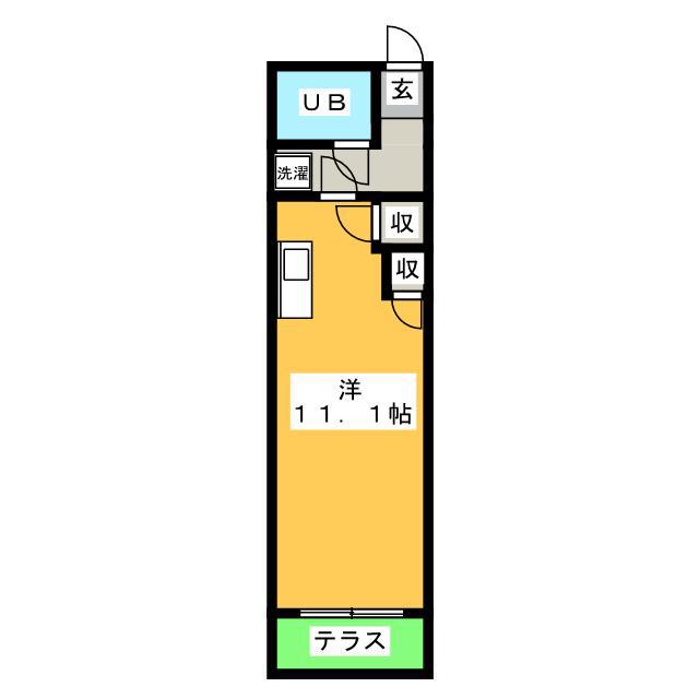 一光青柳ハイツ(ワンルーム/1階)の間取り写真
