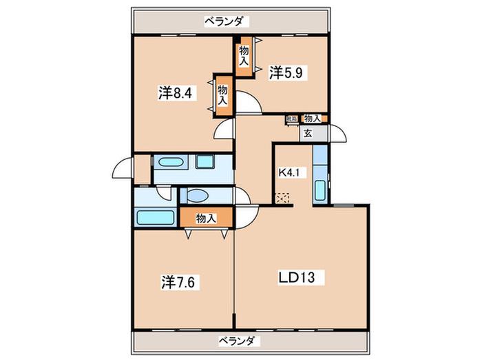 コンフォリア鷺沼三丁目(3LDK/3階)の間取り写真