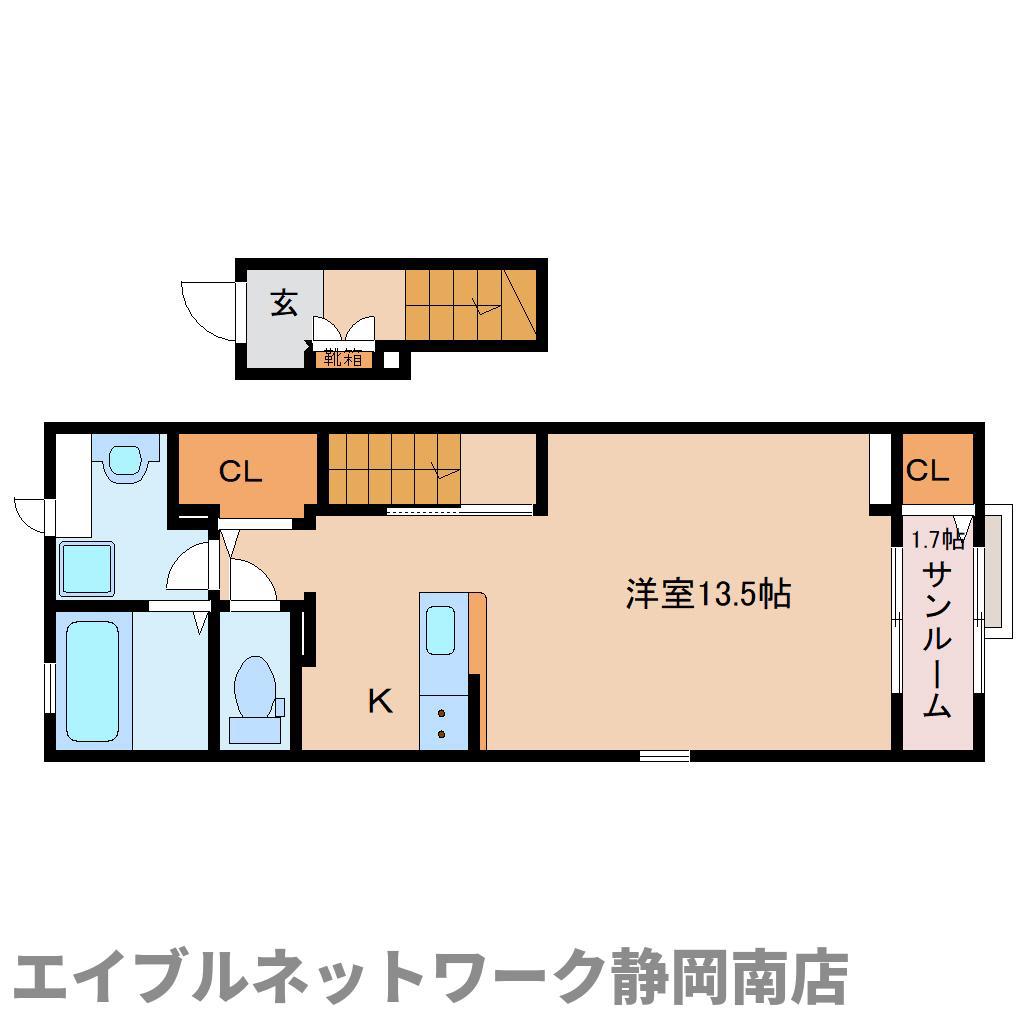 S・GVI(ワンルーム/2階)の間取り写真