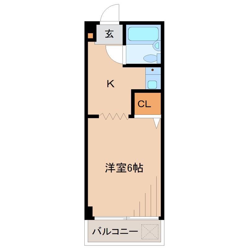 ハイツハツシカ(1K/2階)の間取り写真