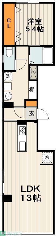 シトリン南千住(1LDK/5階)の間取り写真