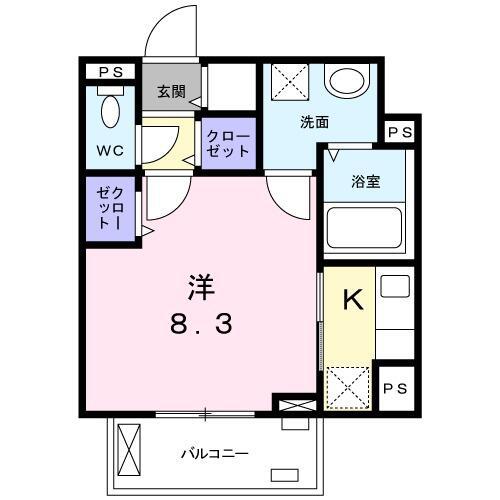 セントラル ヴィレッジII(1K/2階)の間取り写真