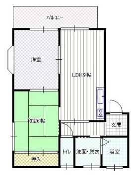 スカイハイツ(2LDK/2階)の間取り写真