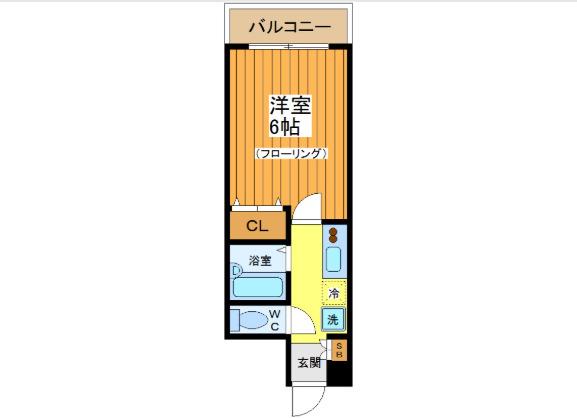 K-SQUARE三茶(1K/2階)の間取り写真