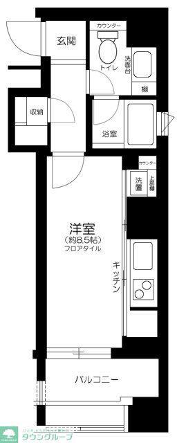 グランプレオ武蔵野(ワンルーム/9階)の間取り写真