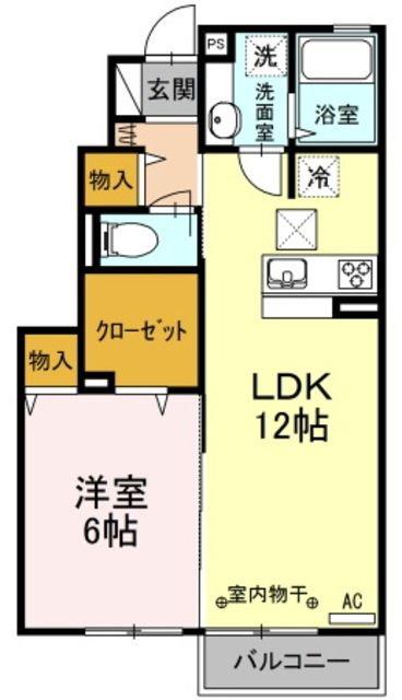リラ・クレール(1LDK/1階)の間取り写真