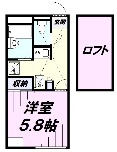 レオパレスTAKAKURA(1K/2階)の間取り写真