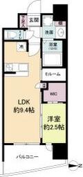 セレニテ難波リアン(1LDK/12階)の間取り写真