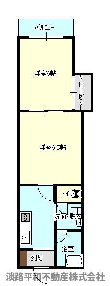 ライズビル(2K/3階)の間取り写真
