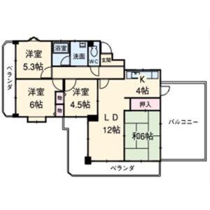 ヴェルビュ一社(4LDK/2階)の間取り写真
