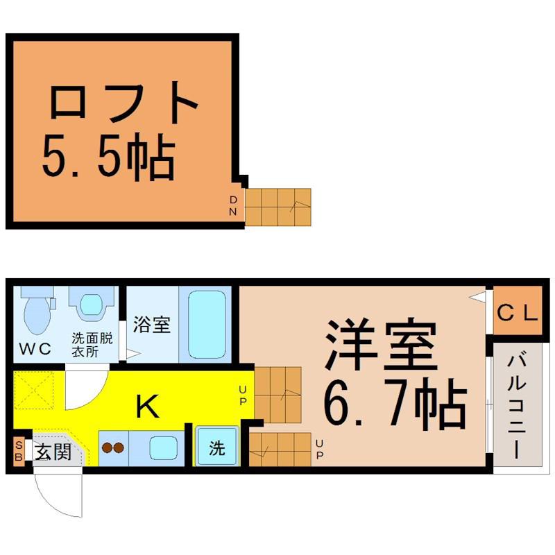 アストリア名駅(1K/1階)の間取り写真