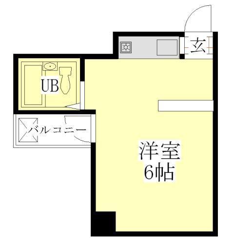 リモデ県庁前(ワンルーム/6階)の間取り写真