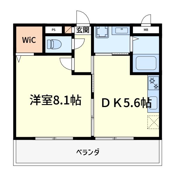 アンプルールフェールハンナハンナ(1DK/1階)の間取り写真
