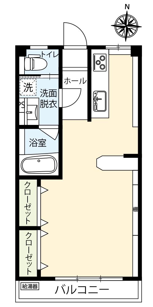 日吉第6コーポ(ワンルーム/2階)の間取り写真